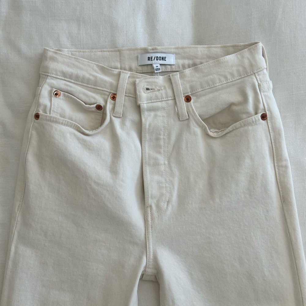 RE/DONE Women’s Cream Straight Leg Jeans